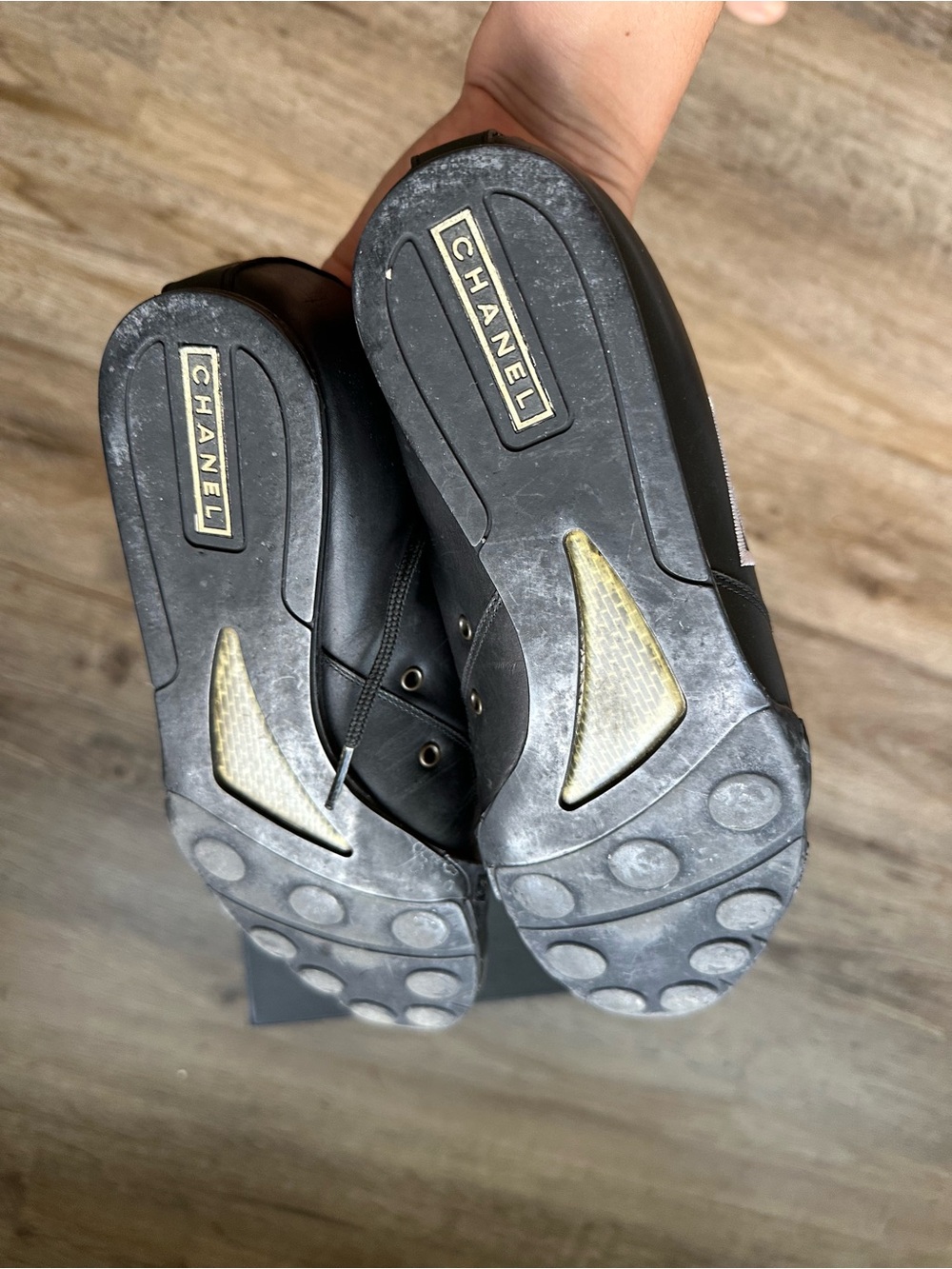 CHANEL Black Leather Sneakers - Picture 11 of 12
